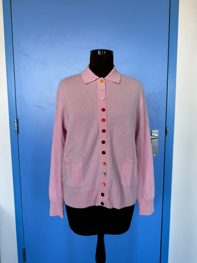Estheme Cachemire. Cardigan with multi-colored buttons, Verzenden, Zo goed als nieuw