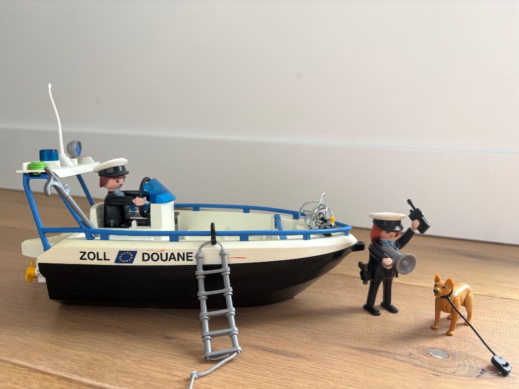 Playmobile douane boot, Kinderen en Baby's, Speelgoed | Playmobil, Gebruikt, Complete set, Ophalen of Verzenden, City life