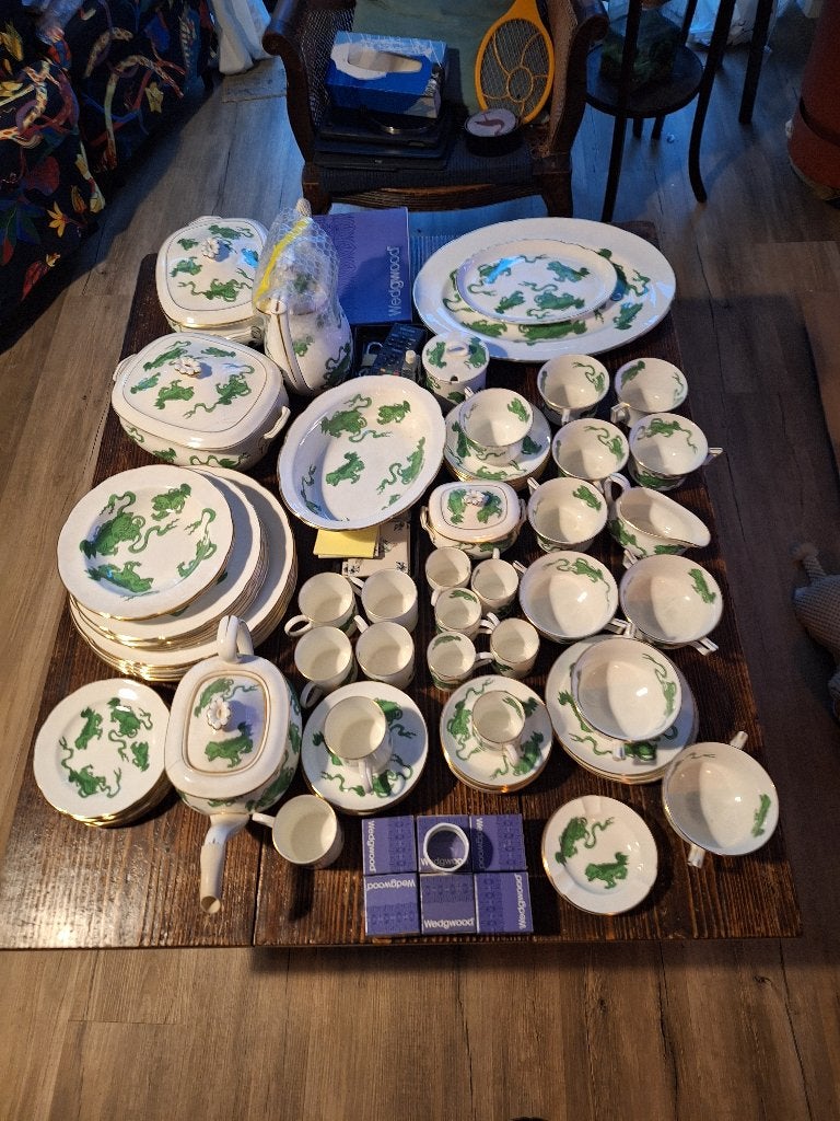 Vintage 1980 Wedgwood Chinese Tigers servies 59 stuks, Ophalen