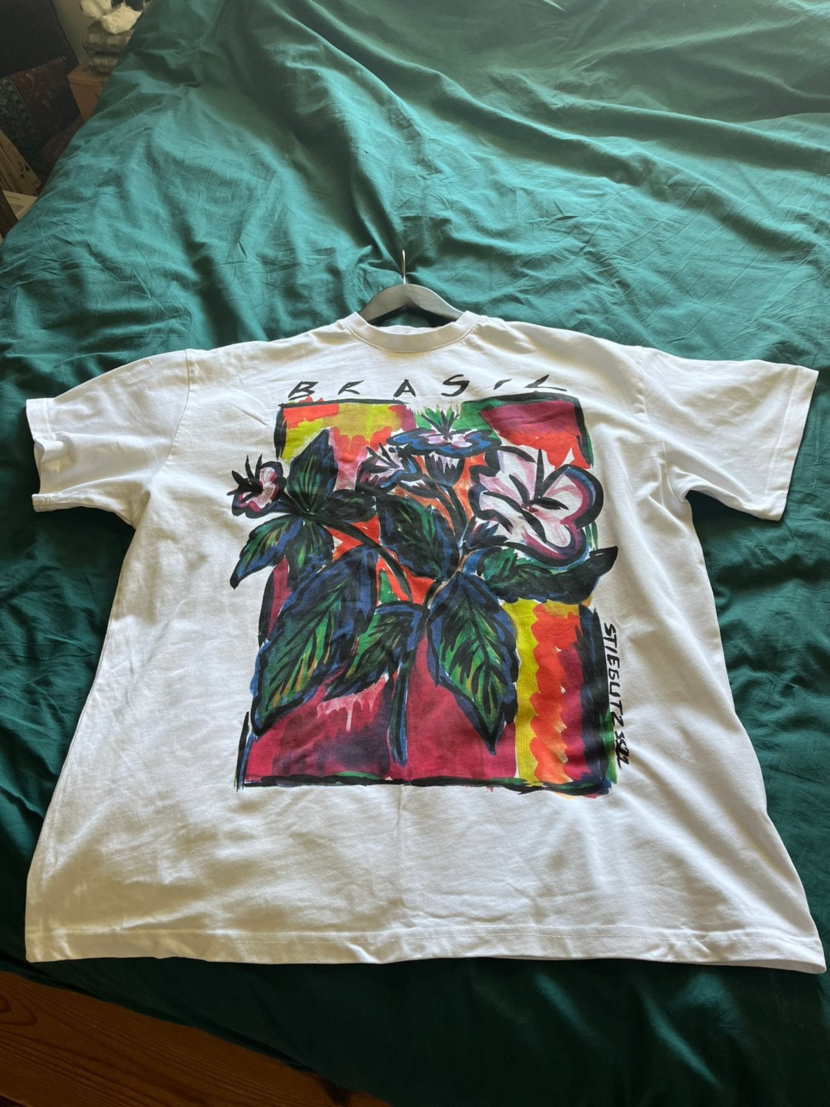 Oversized t-shirt Stieglitz Brasil mt s, nieuw, Wit, Nieuw, Ophalen of Verzenden, Korte mouw