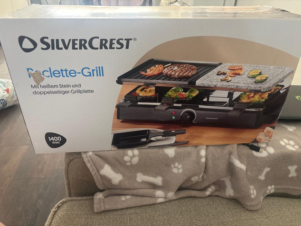 SilverCrest Raclette-Grill met hete steen en grillplaat, Ophalen of Verzenden, Nieuw, 4 t/m 7 personen