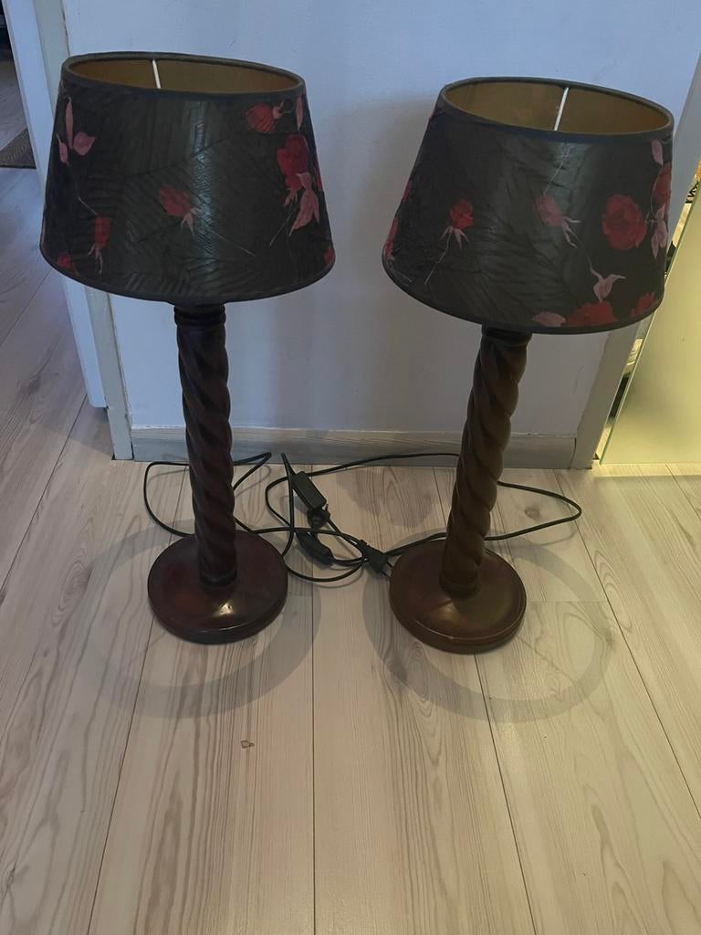 Lampen voet met kap, Huis en Inrichting, Lampen | Tafellampen, Ophalen, Gebruikt, Minder dan 50 cm