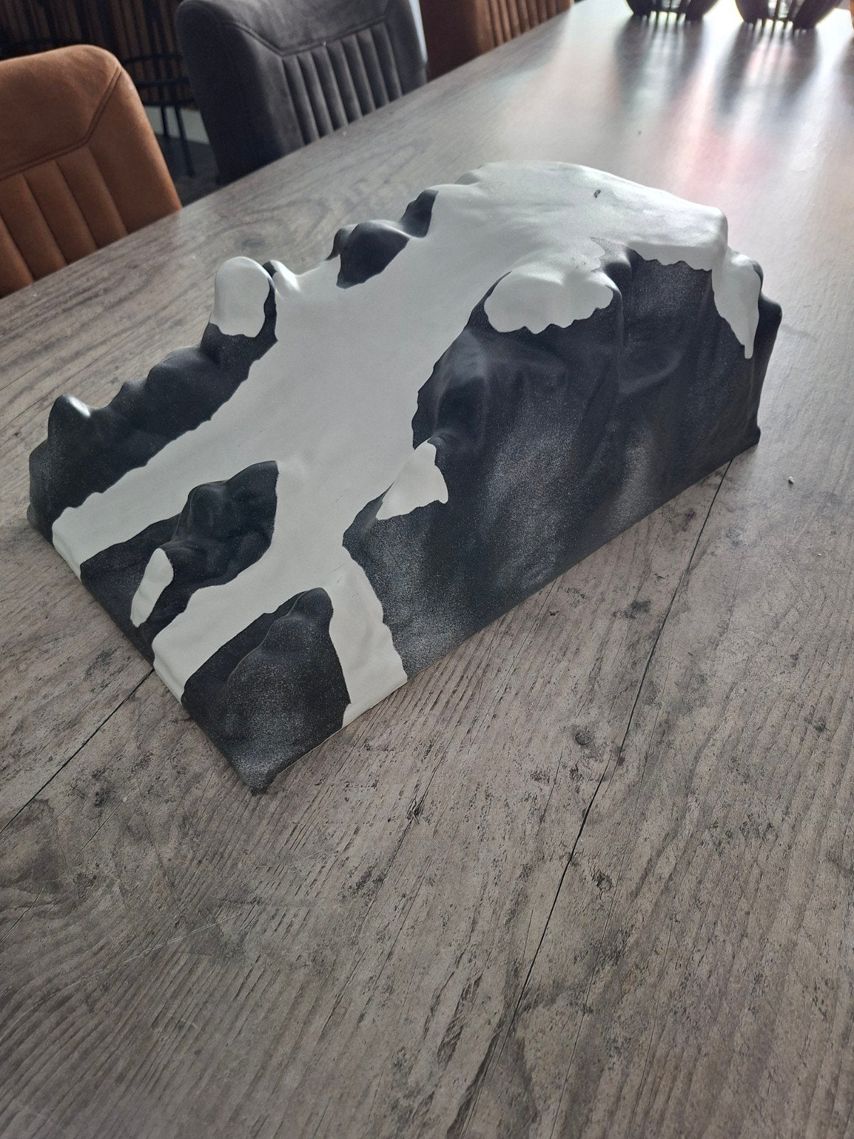 Decoratieve rotsblok zwart-wit voor kerstdorp, Ophalen of Verzenden, Modern, Steen/keramiek, Gebruikt