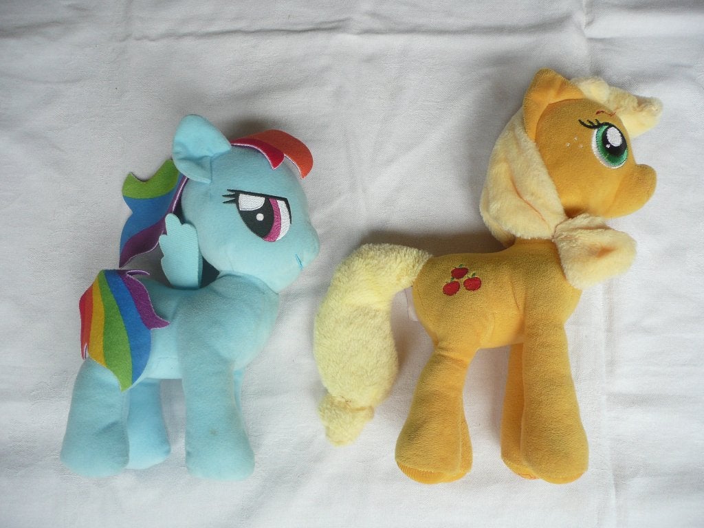 2 grote My little pony knuffels Dash en Fluttershy, 28 cm., Ophalen