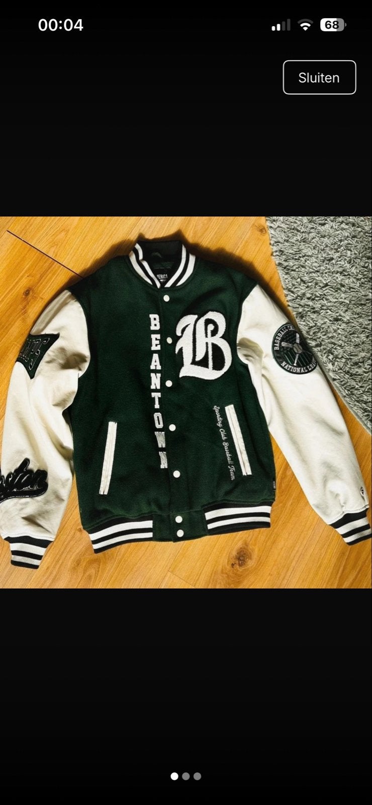 America Today Varsity Jacket 'Boston' - Groen/Crème, Ophalen of Verzenden, Zo goed als nieuw, Overige maten, Groen