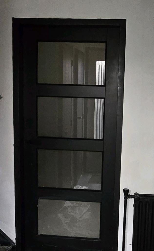 Binnen deur mat glas Maten zwart stomp, Ophalen of Verzenden, Glas, 200 tot 215 cm