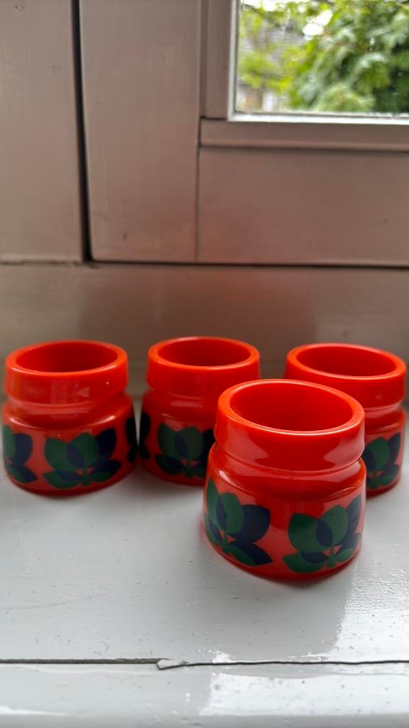 Eierdopjes emsa oranje bloem vintage, Ophalen of Verzenden, Huis en Inrichting