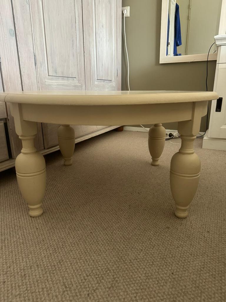 Ronde salontafel , beige, 78 X 40 cm, Huis en Inrichting, Ophalen, Rond, 50 tot 100 cm, Zo goed als nieuw