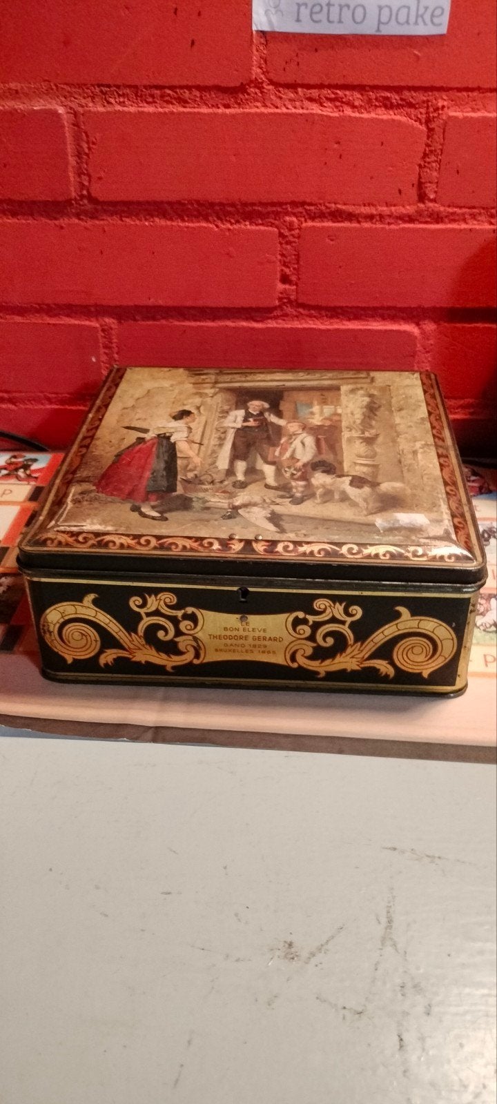 Antiek blik Demaret Theodore Gerard de goede leerling, Ophalen of Verzenden, Gebruikt, Overige, Overige merken