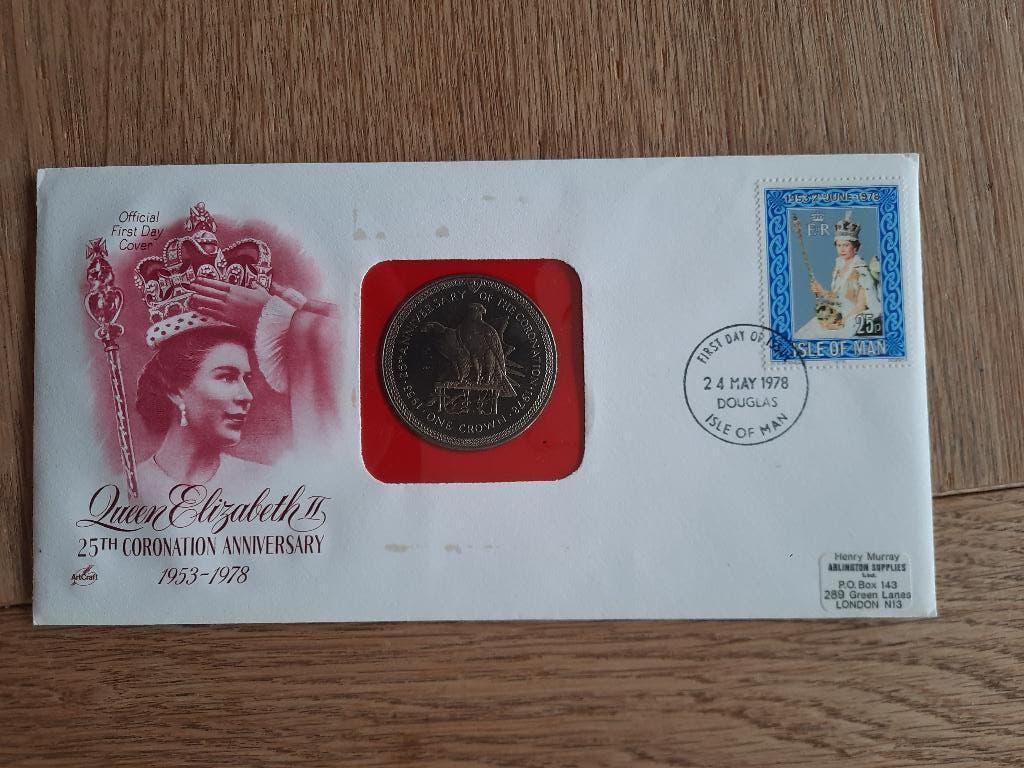 Coin Cover. One Crown  1978 Isle of Man., Ophalen of Verzenden, Overige landen