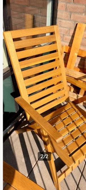 IKEA NAMMARO stoel (met KUDDARNA kussen), Tuin en Terras, Ophalen, Zo goed als nieuw, Hout, Verstelbaar