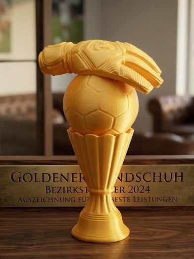 Gouden keepershandschoen trofee - Voetbalprijs, Sport en Fitness, Ophalen of Verzenden, Nieuw, Clubaccessoires