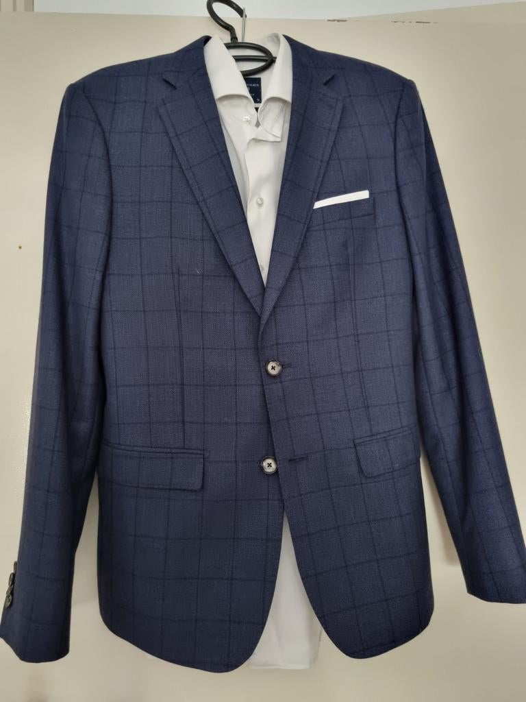 Blauw pak maat 48, Kleding | Heren, Kostuums en Colberts, Ophalen of Verzenden, Zo goed als nieuw, Maat 48/50 (M), Blauw