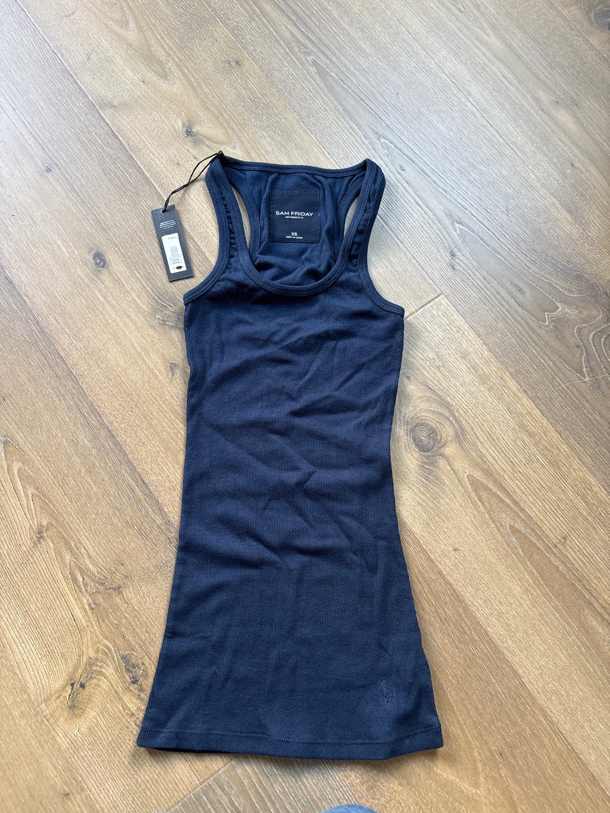Sam Friday Intimates Ribbed Tanktop Navy XS Nieuw, Blauw, Nieuw, Ophalen of Verzenden, Zonder mouw