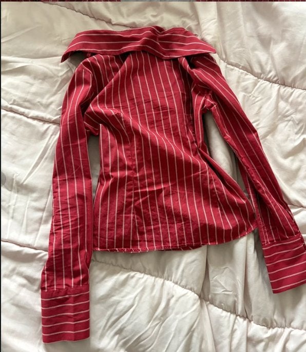 Stijlvol Rood Gestreept Vest met Contrast Bies, Kleding | Dames, Maat 38/40 (M), Nieuw, Ophalen of Verzenden, Onbekend