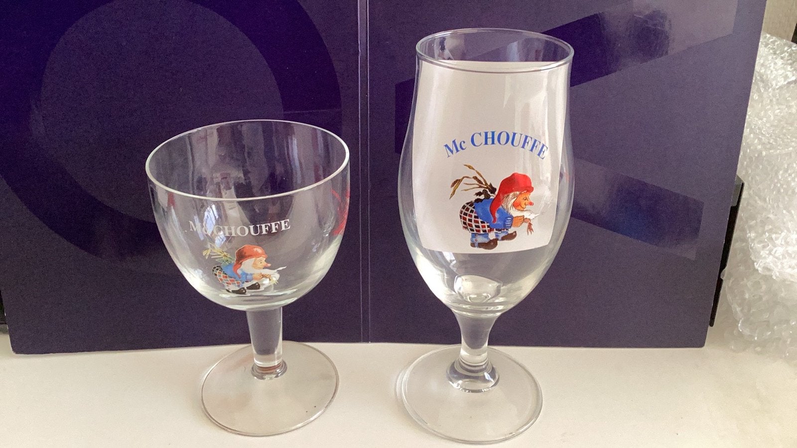 Mc Chouffe Bierglazen, Verzamelen, Ophalen of Verzenden, Zo goed als nieuw, Glas of Glazen, Duvel