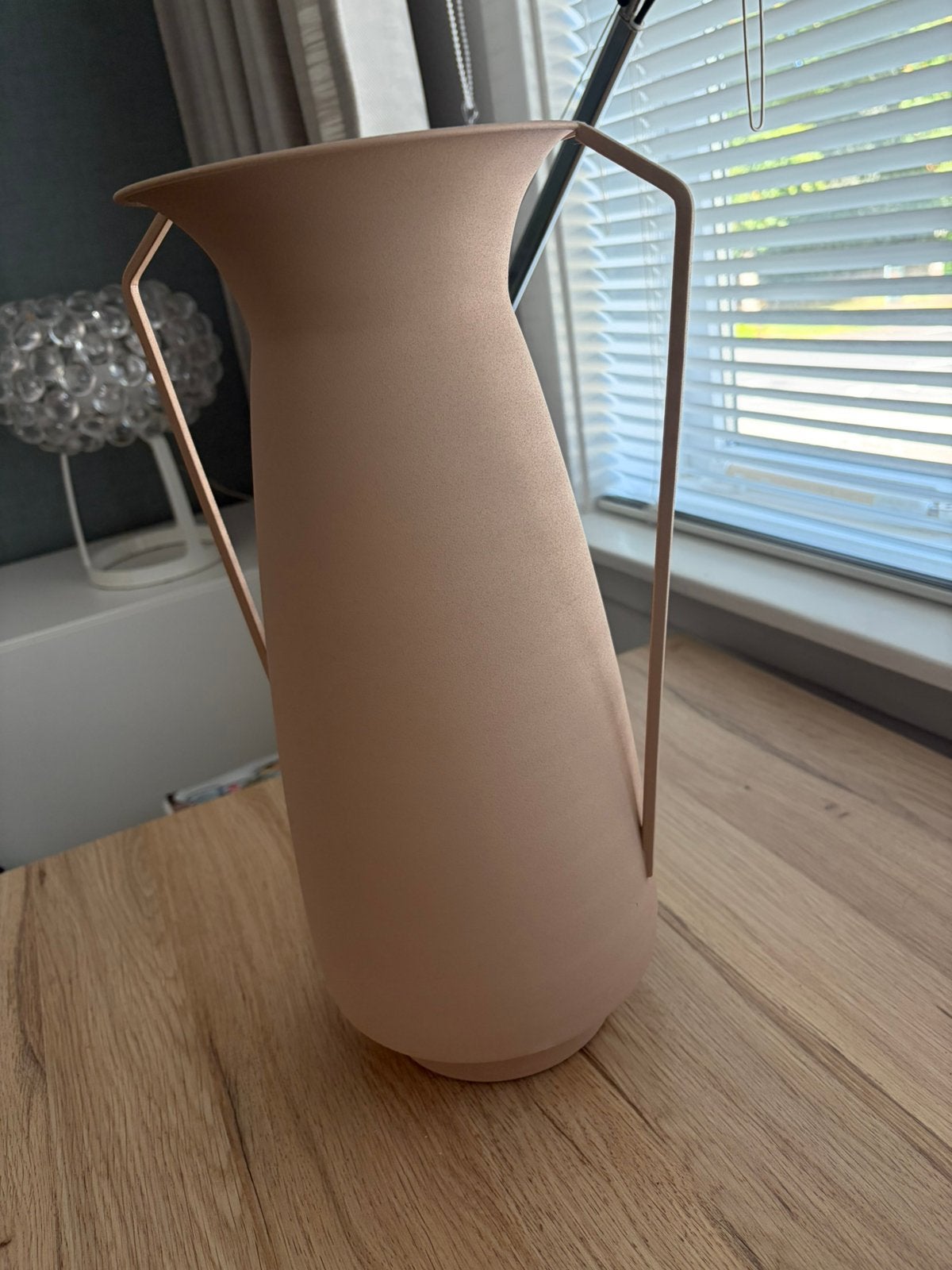 Pols potten vaas, Huis en Inrichting, Woonaccessoires | Vazen, Ophalen, Zo goed als nieuw, Beige, Metaal