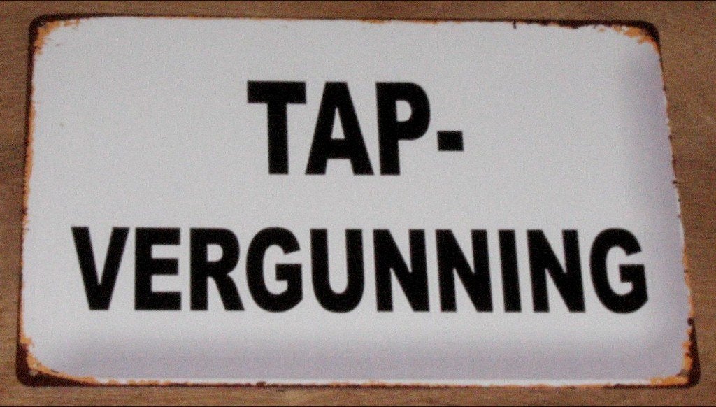 TAPVERGUNNING : Metalen Tekstbord - TAPVERGUNNING, Verzenden, Nieuw, Reclamebord, Plaat of Schild, Overige merken