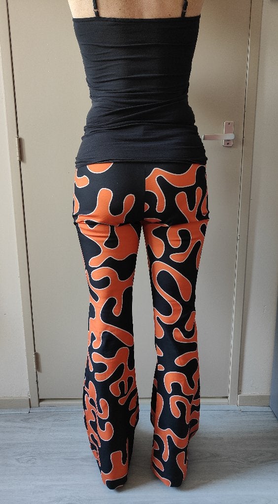 Oranje broek Stieglitz met wijde pijpen bootcut flared pants, Maat 38/40 (M), Zwart, Stieglitz, Ophalen of Verzenden