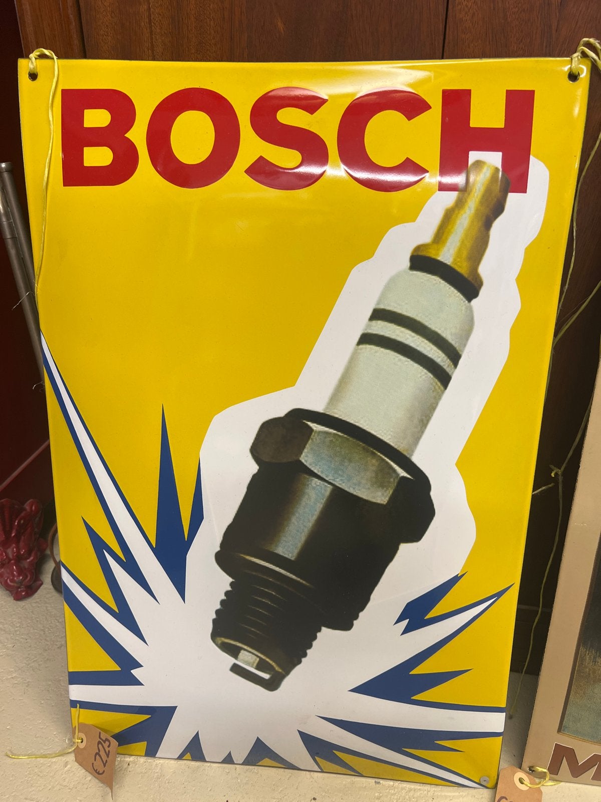 Vintage Bosch Bougie Emaille Reclamebord - Klassiek Design, Overige automerken, Nieuw, Ophalen of Verzenden, X