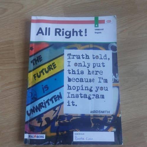 All Right VMBO - GT 4, Boeken, Schoolboeken, Ophalen of Verzenden, Zo goed als nieuw, VMBO