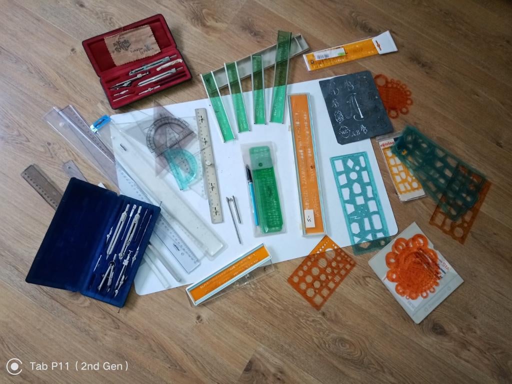 Grote collectie tekengerei en sjablonen, Hobby en Vrije tijd, Ophalen, Gebruikt, Overige typen