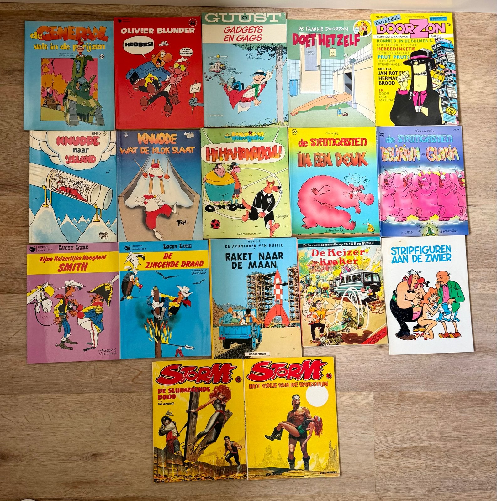 Verzameling van 17 vintage stripboeken, Meerdere stripboeken, Ophalen of Verzenden, Gelezen