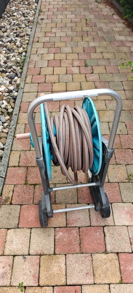 Gardena slangenwagen met lange tuinslang, Ophalen, Gebruikt, Tuinslang
