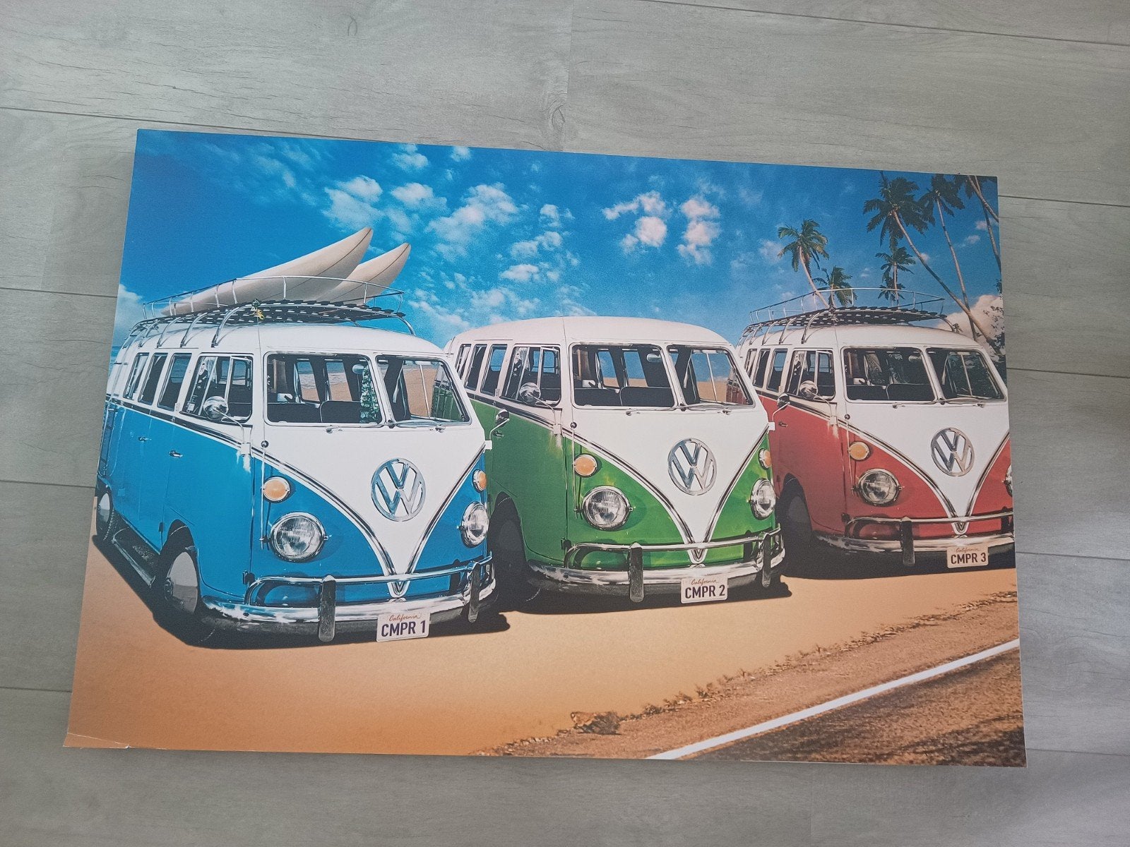 Schilderij met Volkswagen busjes, Ophalen