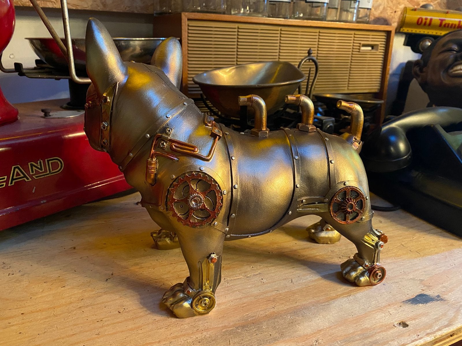 Steampunk franse Bulldog, Verzamelen, Ophalen of Verzenden, Zo goed als nieuw, Dier