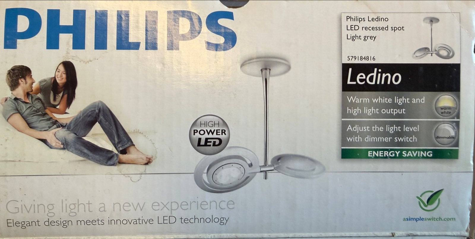 Philips Ledino LED Plafondlamp - Nieuw in doos, Huis en Inrichting, Modern, Philips, Metaal, Nieuw