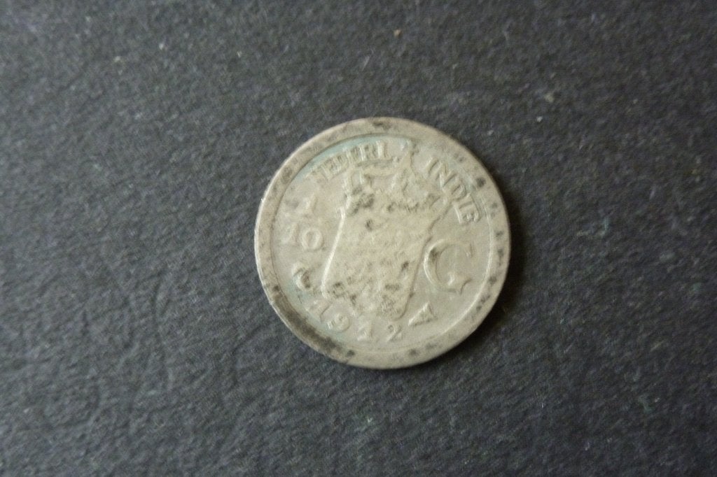 Ned. Indie - 10 cent zilver 1912 - 1,25 gram 0.720 ag fr, Postzegels en Munten, Munten | Nederland, Zilver, Ophalen of Verzenden
