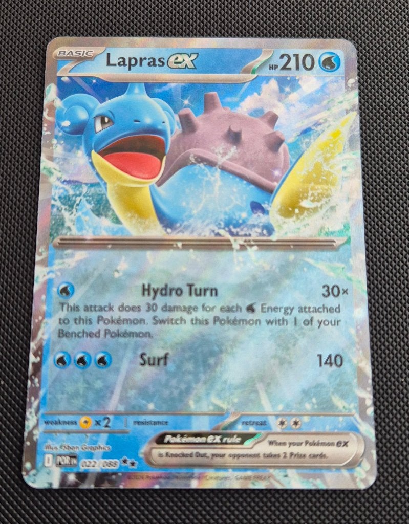 Mega Lapras EX POR 022/088 NM condition, Ophalen, Zo goed als nieuw, Losse kaart
