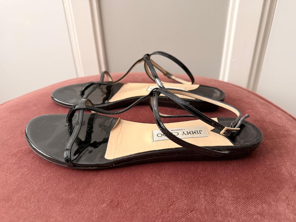 jimmy choo slippers sandalen sandals | 38, Kleding | Dames, Schoenen, Zo goed als nieuw, Sandalen of Muiltjes, Zwart, Verzenden