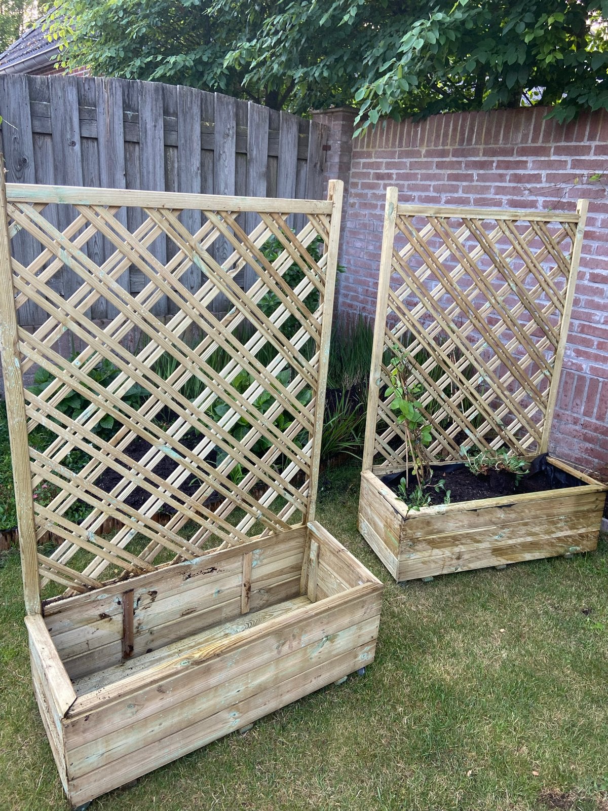 Set van 3 stuks NIEUWE Houten Plantenbakken 90x140x40, Tuin en Terras, Bloembakken en Plantenbakken, Ophalen, Zo goed als nieuw