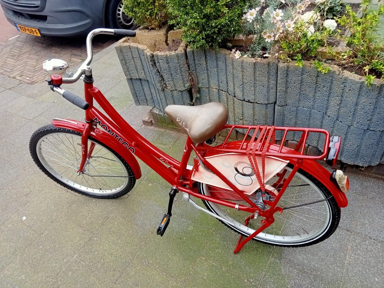 Mooie rode Montego Red Pirouette meisj-omafiets Met slot.., Ophalen, Terugtraprem, 24 inch, Montego