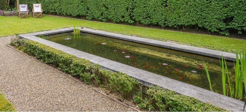 Betonnen vijverrand / muurafdekplaten (5 stuks), Ophalen, Overige typen, Zo goed als nieuw, Beton