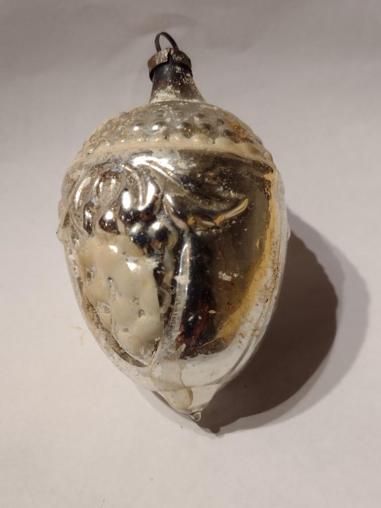 oude zilveren kerstbal H 7 cm, Diversen, Kerst, Ophalen, Gebruikt