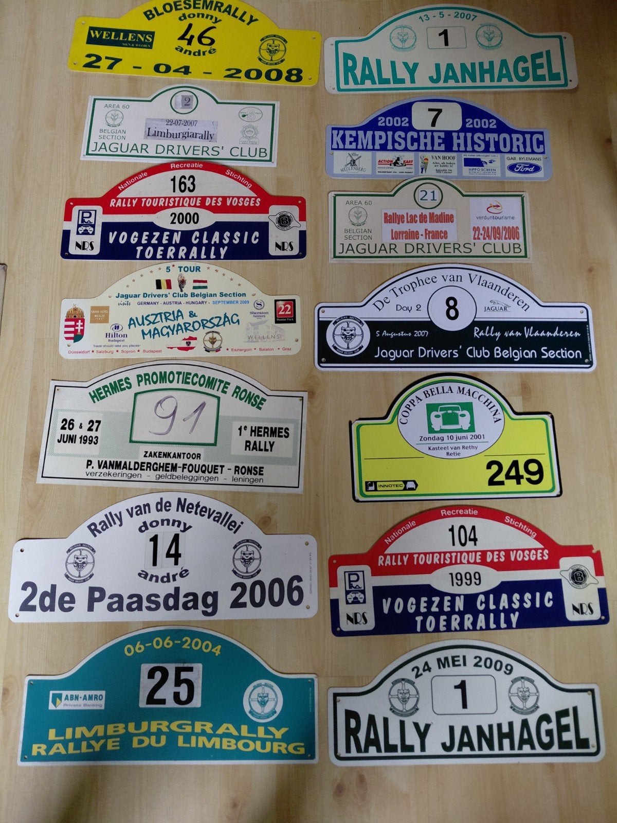 Rallyborden oldtimers, Ophalen of Verzenden
