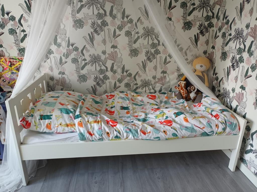 Ikea Kritter peuterbed met matras en lattenbodem, Ophalen, 140 tot 160 cm, 70 tot 85 cm, Lattenbodem