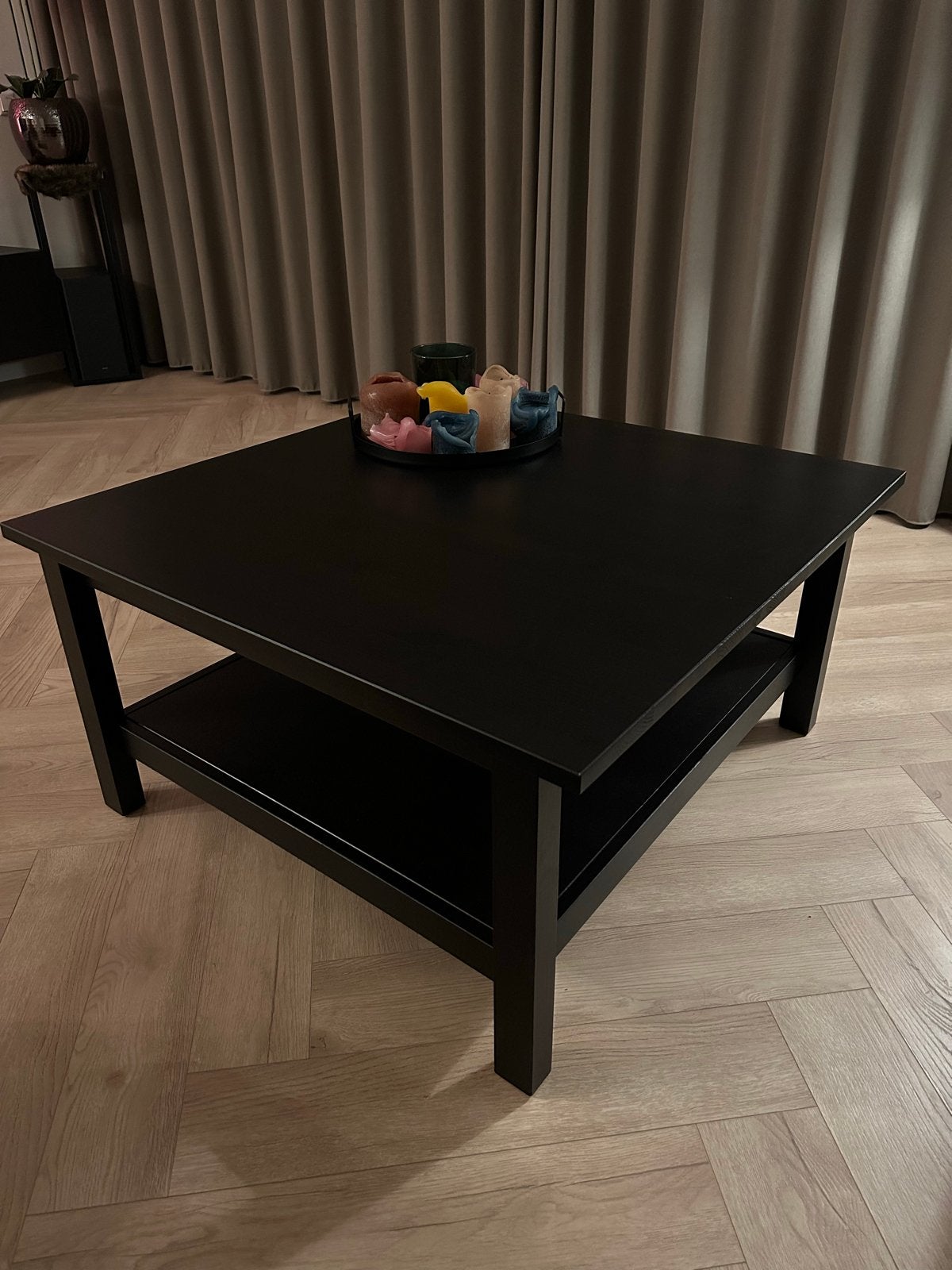 IKEA Hemnes Salontafel Zwart, Ophalen, 100 tot 150 cm, Vierkant, 50 tot 100 cm