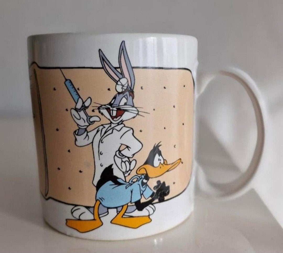 Vintage Looney Tunes Mok - Marvin the Martian & Taz, Overige merken, Keramiek, Vintage, Zo goed als nieuw