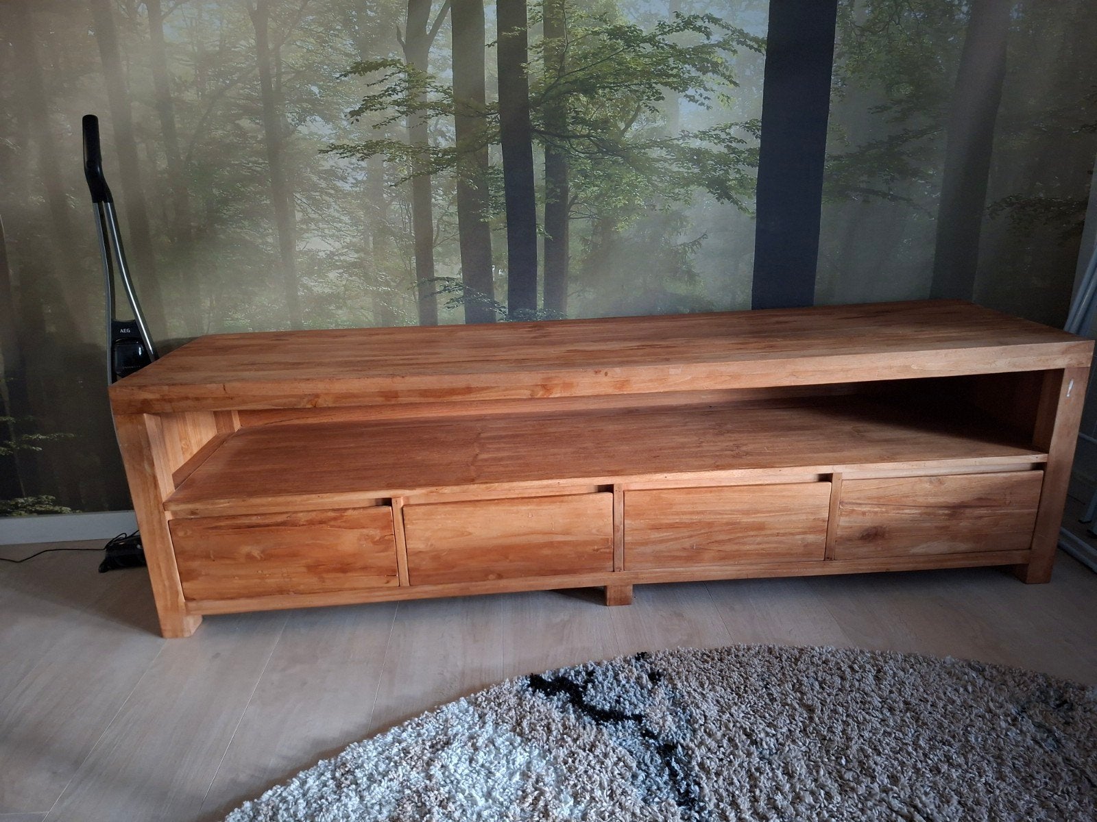 Teakhout dressoir, Gebruikt, Teakhout, Ophalen of Verzenden, Met lade(s)