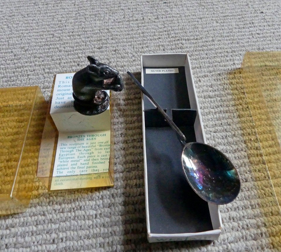 Westair historical spoon en Roman mouse metalen muis lepel, Verzamelen, Beelden en Beeldjes, Ophalen of Verzenden, Zo goed als nieuw