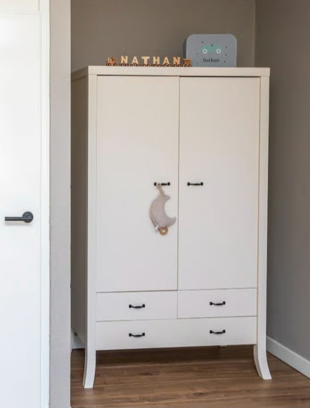 Witte kledingkast met lades en deuren, Ophalen, Gebruikt, 50 tot 100 cm, Modern, kinderkamer