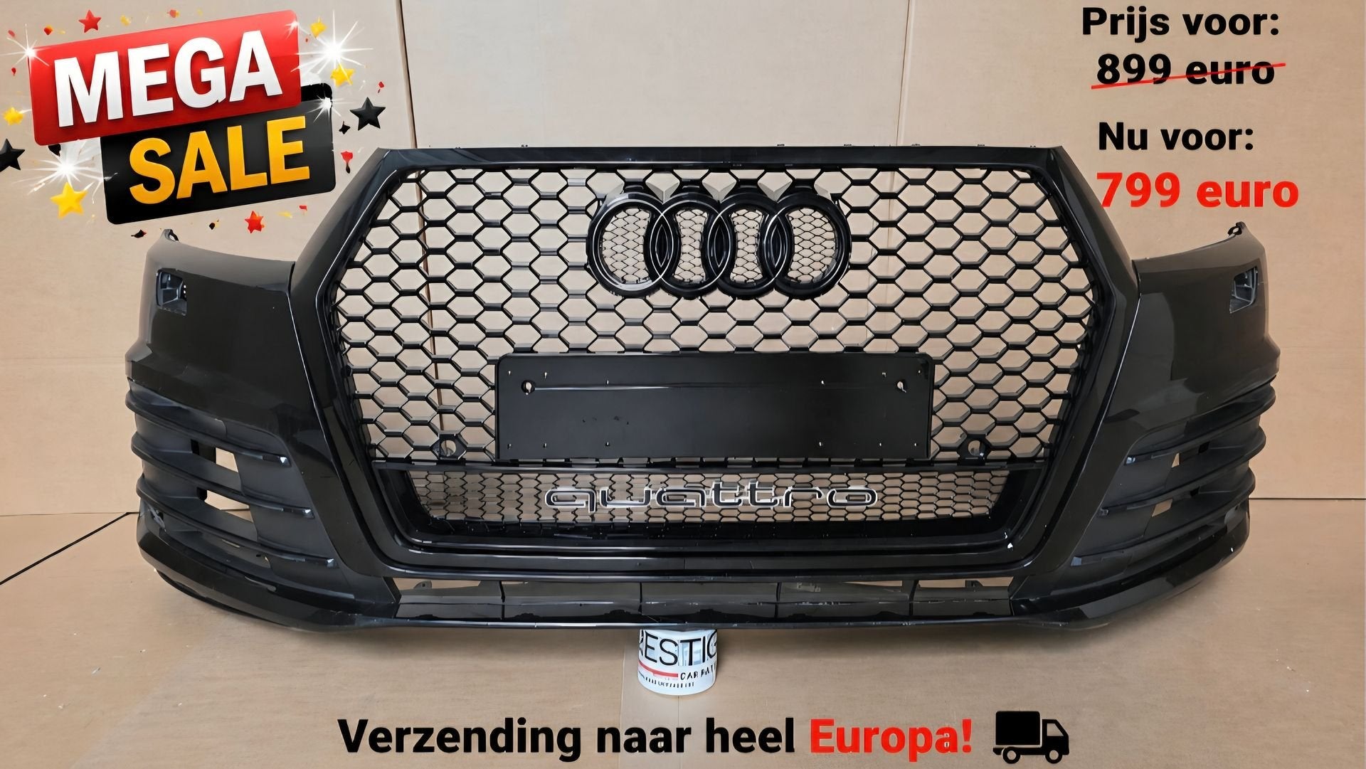 Voorbumper Audi Q7 4M0 S-LINE RSQ7 LOOK Bumper 4xPDC KLS, Gebruikt, -, Voor, Bumper