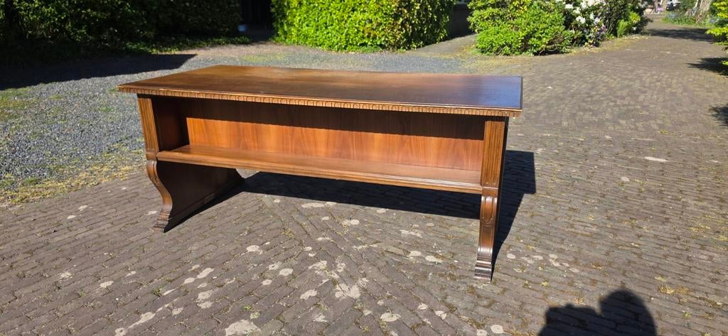Klassiek mahonie houten bureau met opbergruimte, Ophalen of Verzenden