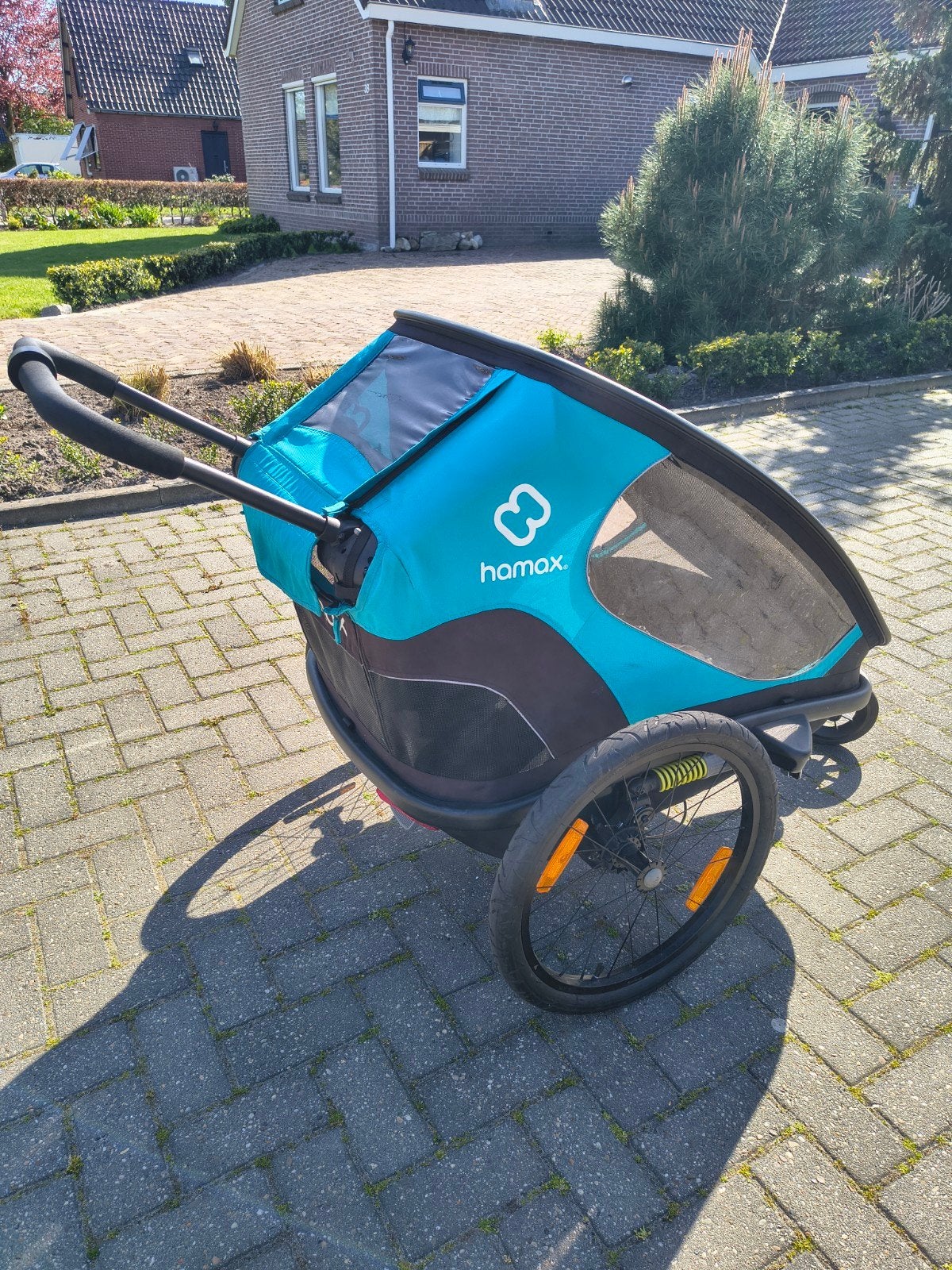 Hamax Outback fietskar - Zo goed als nieuw, Ophalen of Verzenden, Zo goed als nieuw, Kinderkar, Vering
