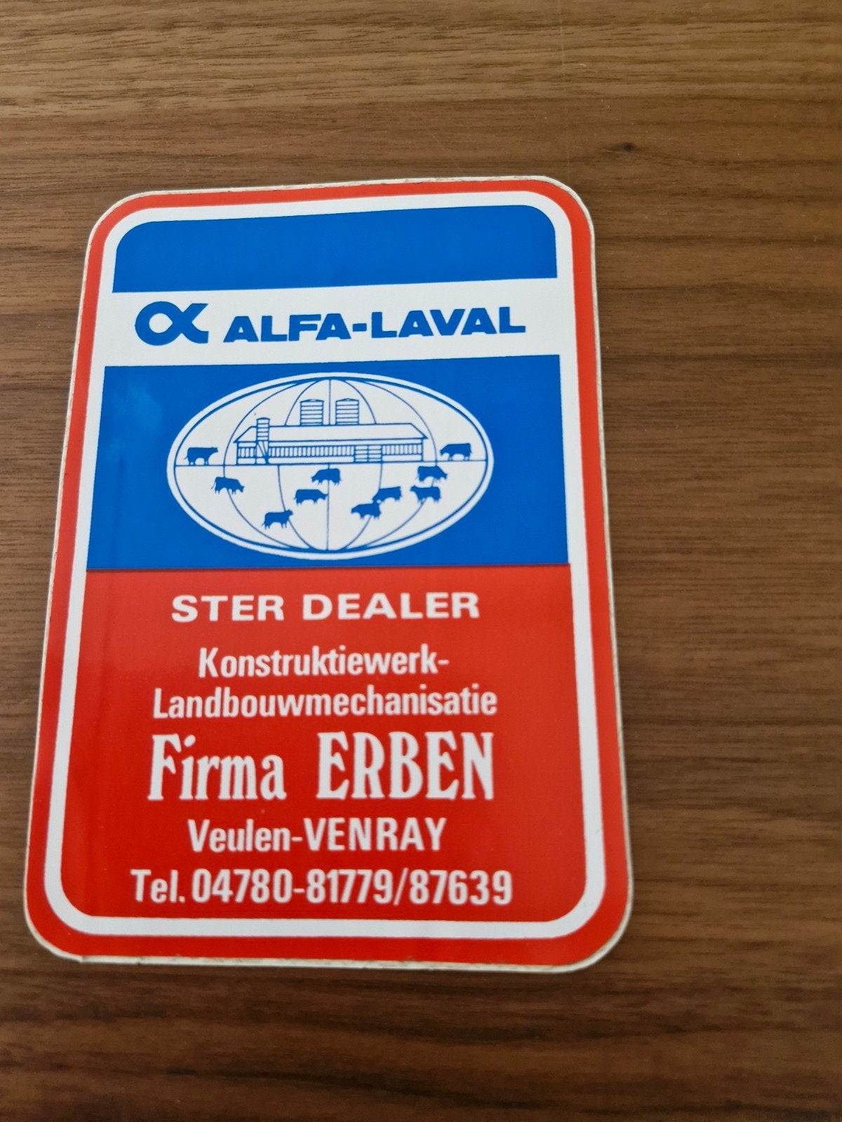 10506 Alfa-Laval Ster Dealer Sticker  Erben Veulen-Venray, Verzamelen, Ophalen of Verzenden, Gebruikt, Bedrijf of Vereniging