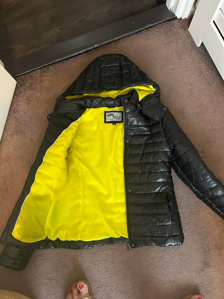 Nieuw Apart Echt Zwart Leren Jas,Maat S, Ophalen of Verzenden, Nieuw, Maat 38/40 (M), Zwart